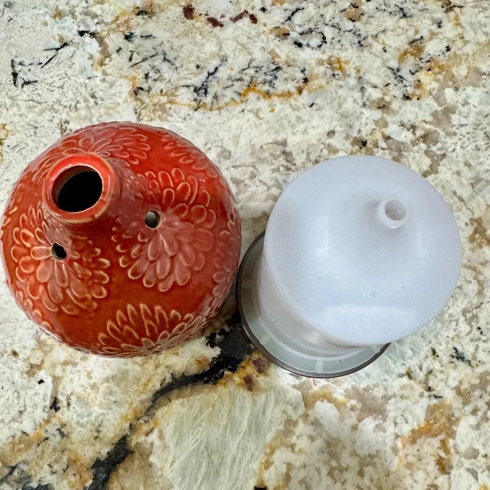 Rust Ceramic Floral Lantern Essential Oil Ultra Sonic Aromatherapy Diffuser